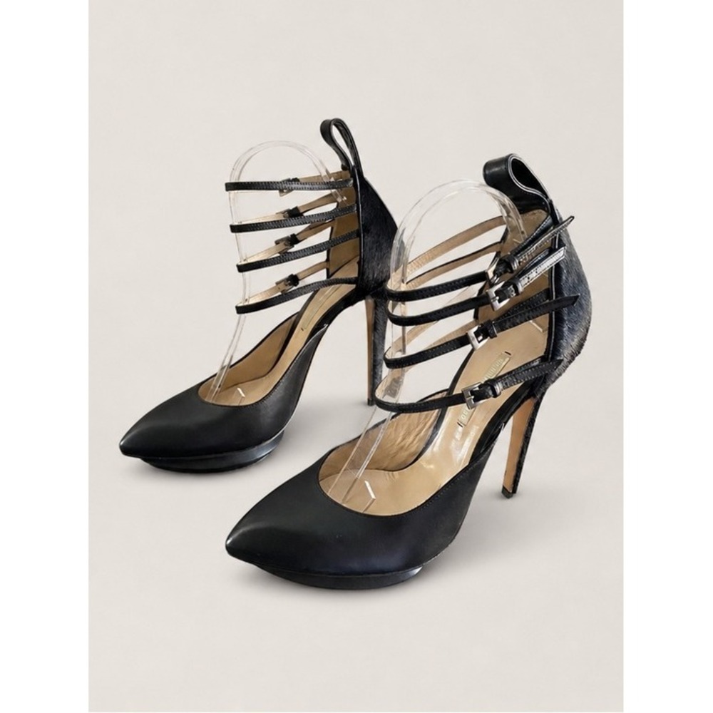 Nicholas‎ Kirkwood Leather Multi Strap Platform Stiletto Pumps 41 US 11 Black